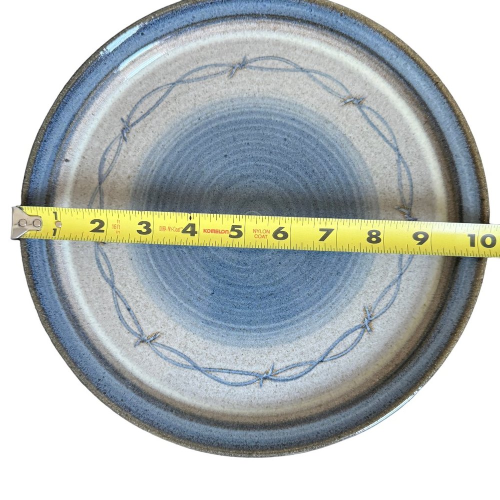 Hand Crafted Stoneware Plate Studio Art Hand Thrown Western Rustic Signed - Picture 9 of 11
